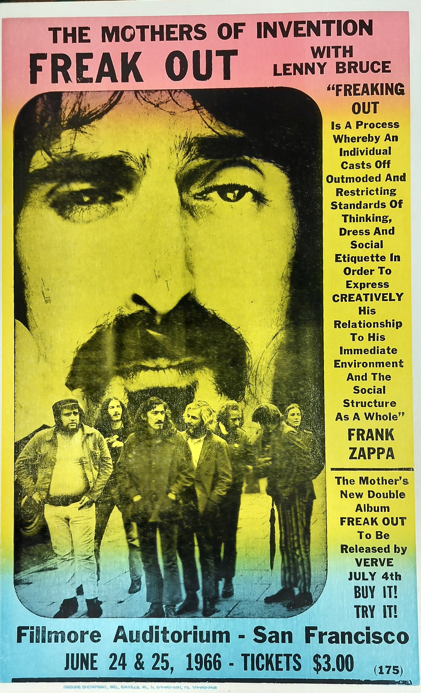 Frank Zappa Freak Out Concert Poster