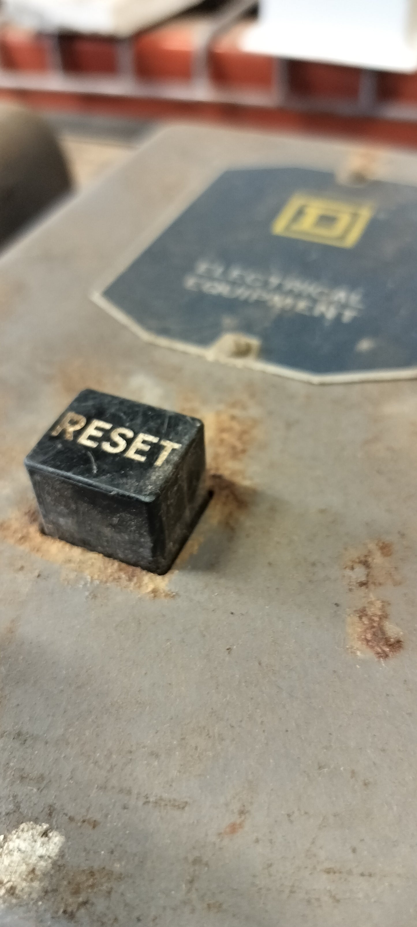Electrical Equipment Reset Button Faceplate