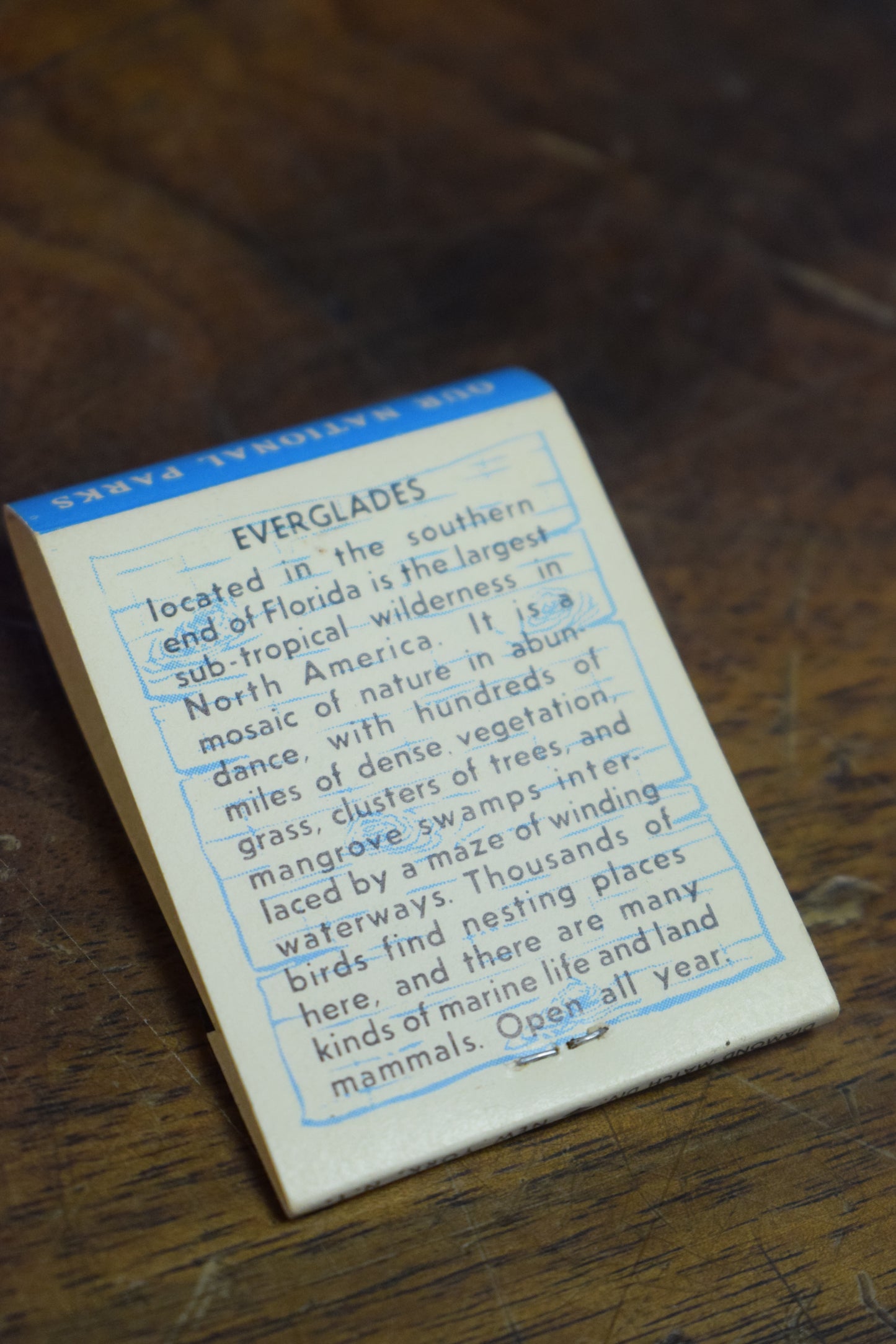 Everglades National Park Matchbook