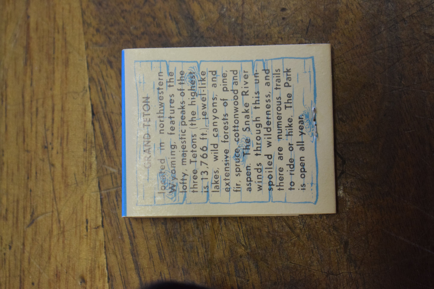 Grand Teton Our National Parks Matchbook