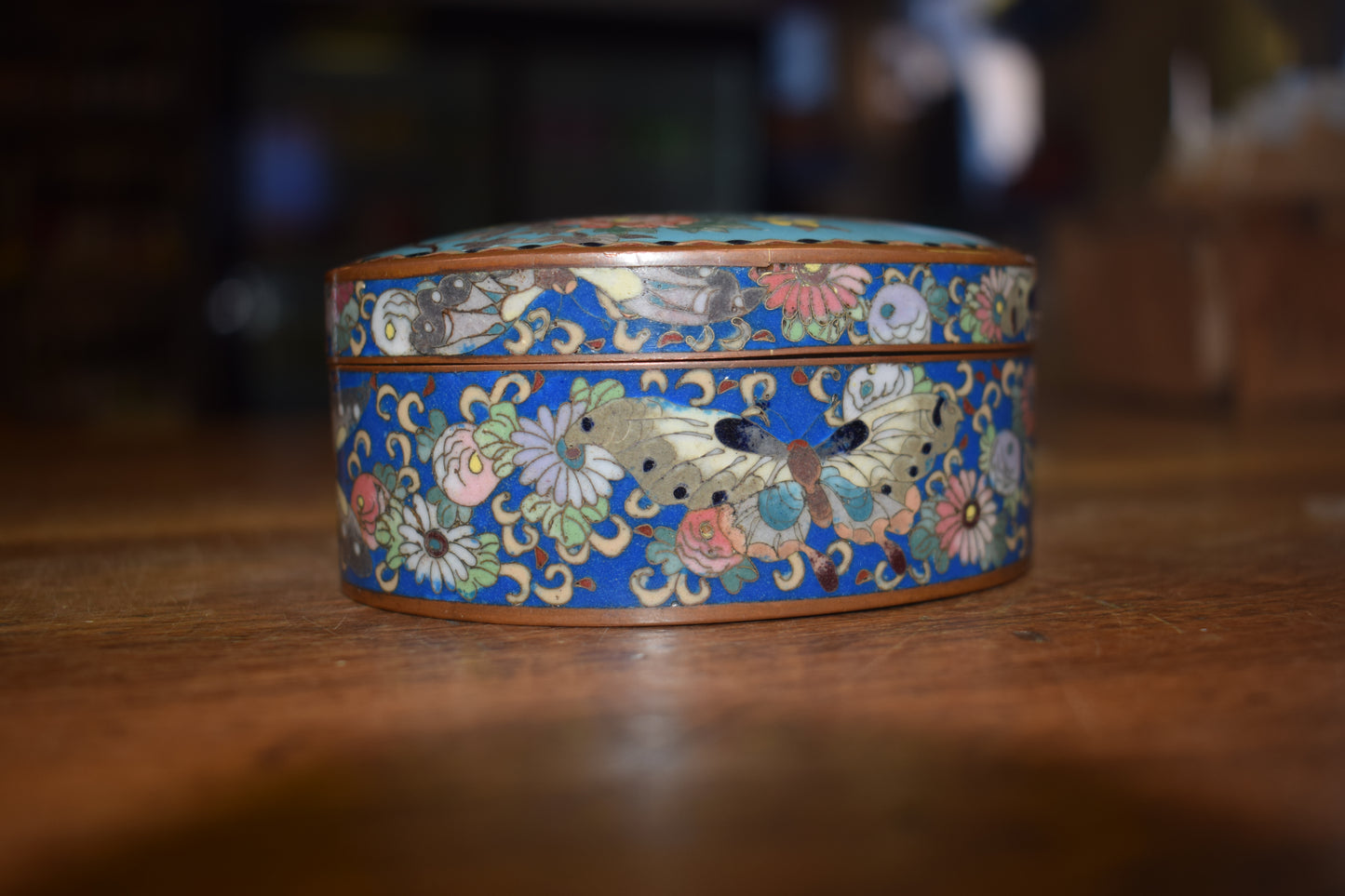 Japanese Meiji era Cloisonne Enamel Trinket Box