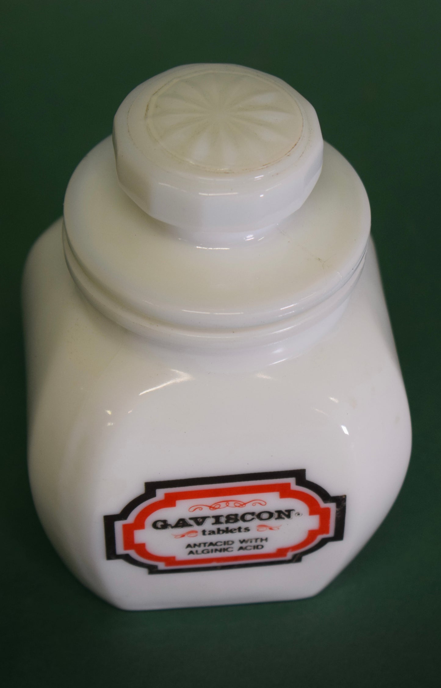 Gaviscon milk glass apothecary bottle