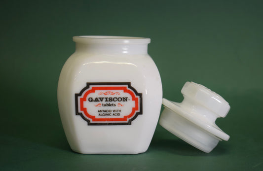 Gaviscon milk glass apothecary bottle