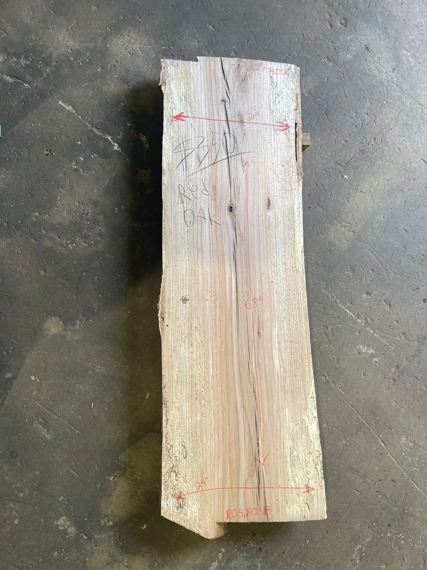 Red Oak Live Edge Slab