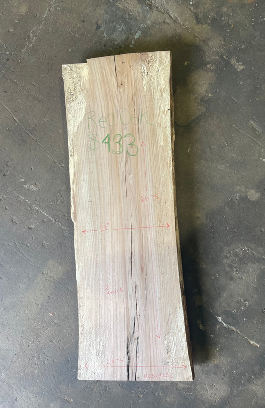 Red Oak Live Edge Slab
