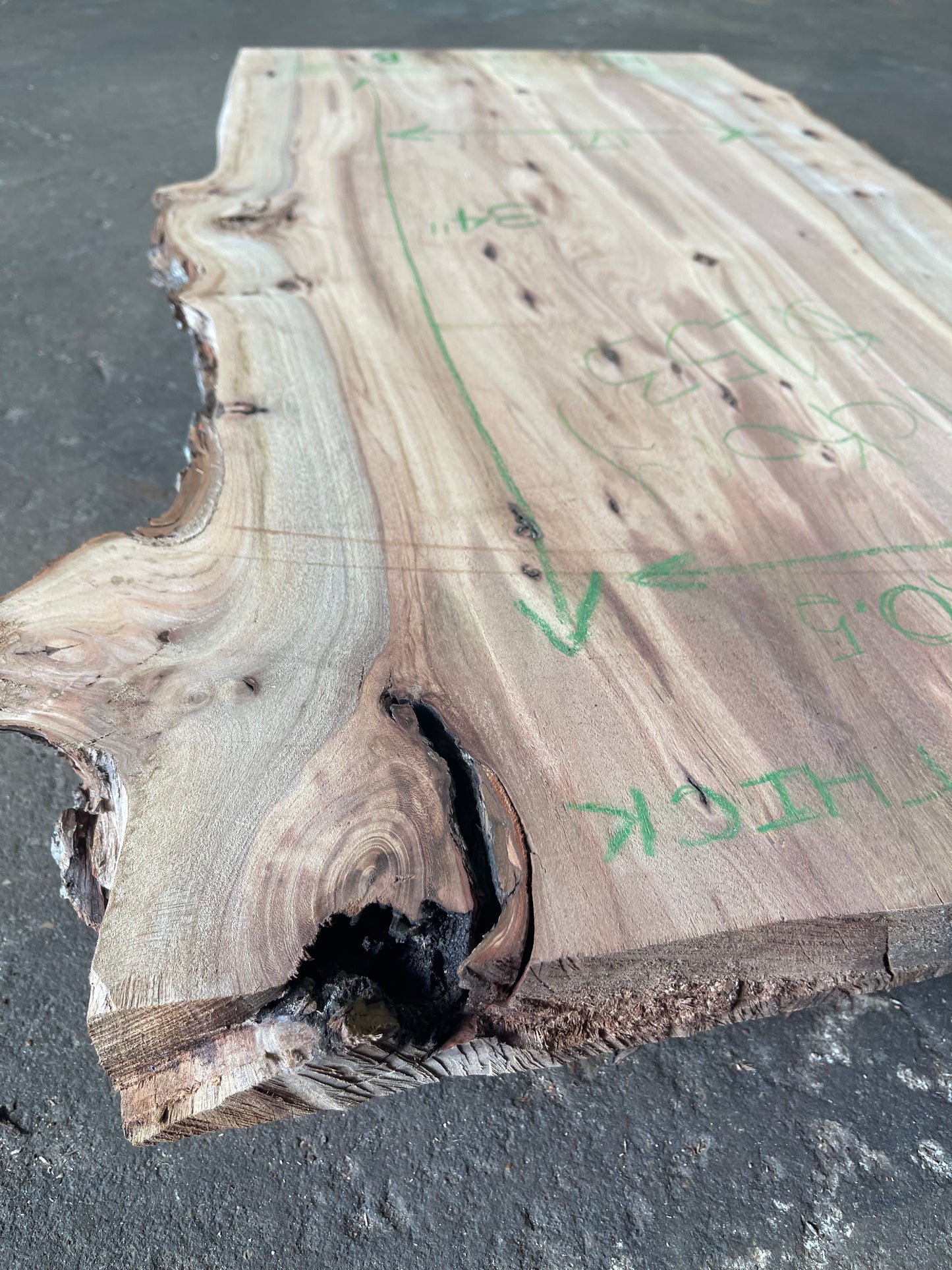 Hickory Live Edge Slab