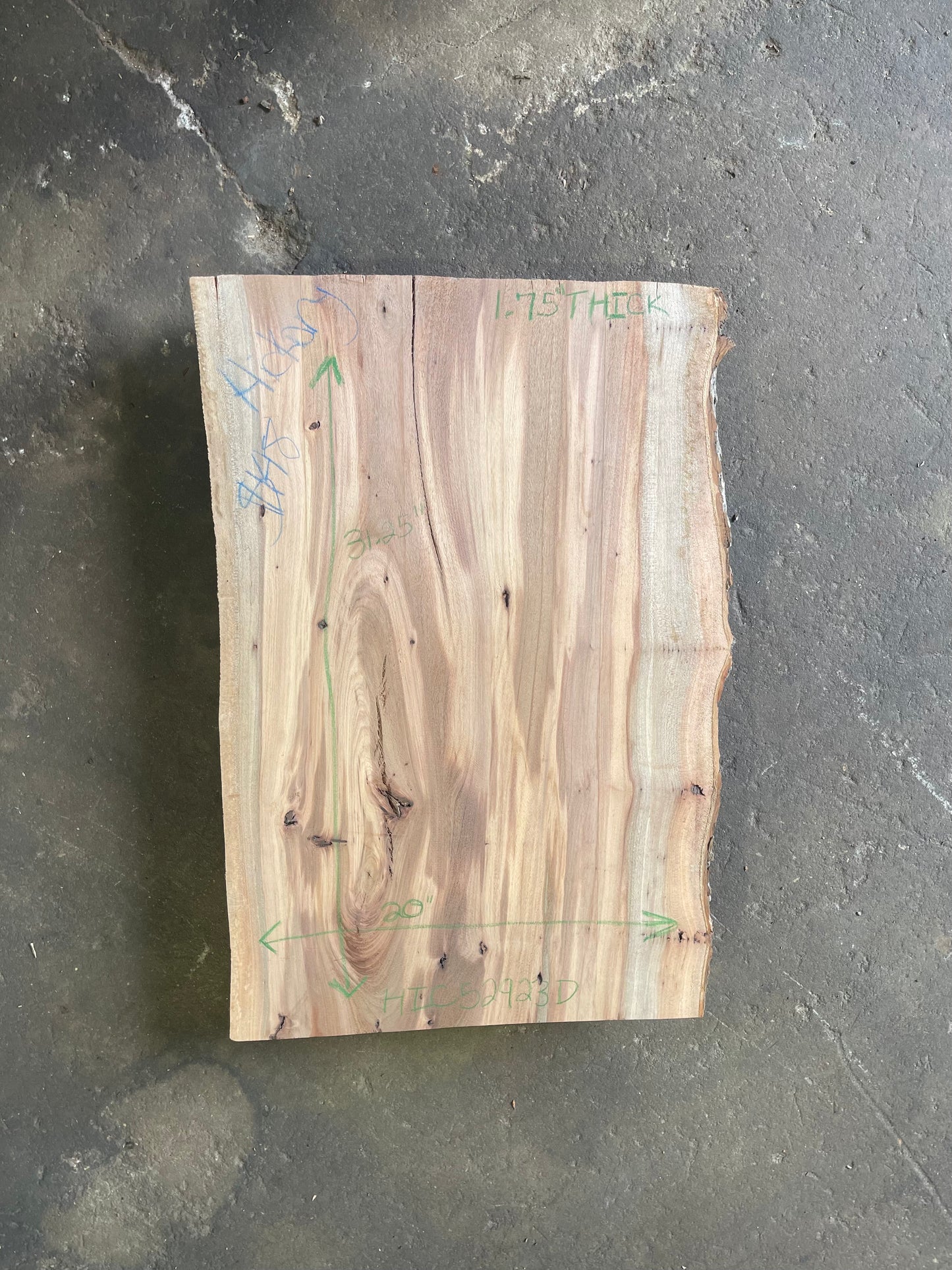Hickory Live Edge Slab