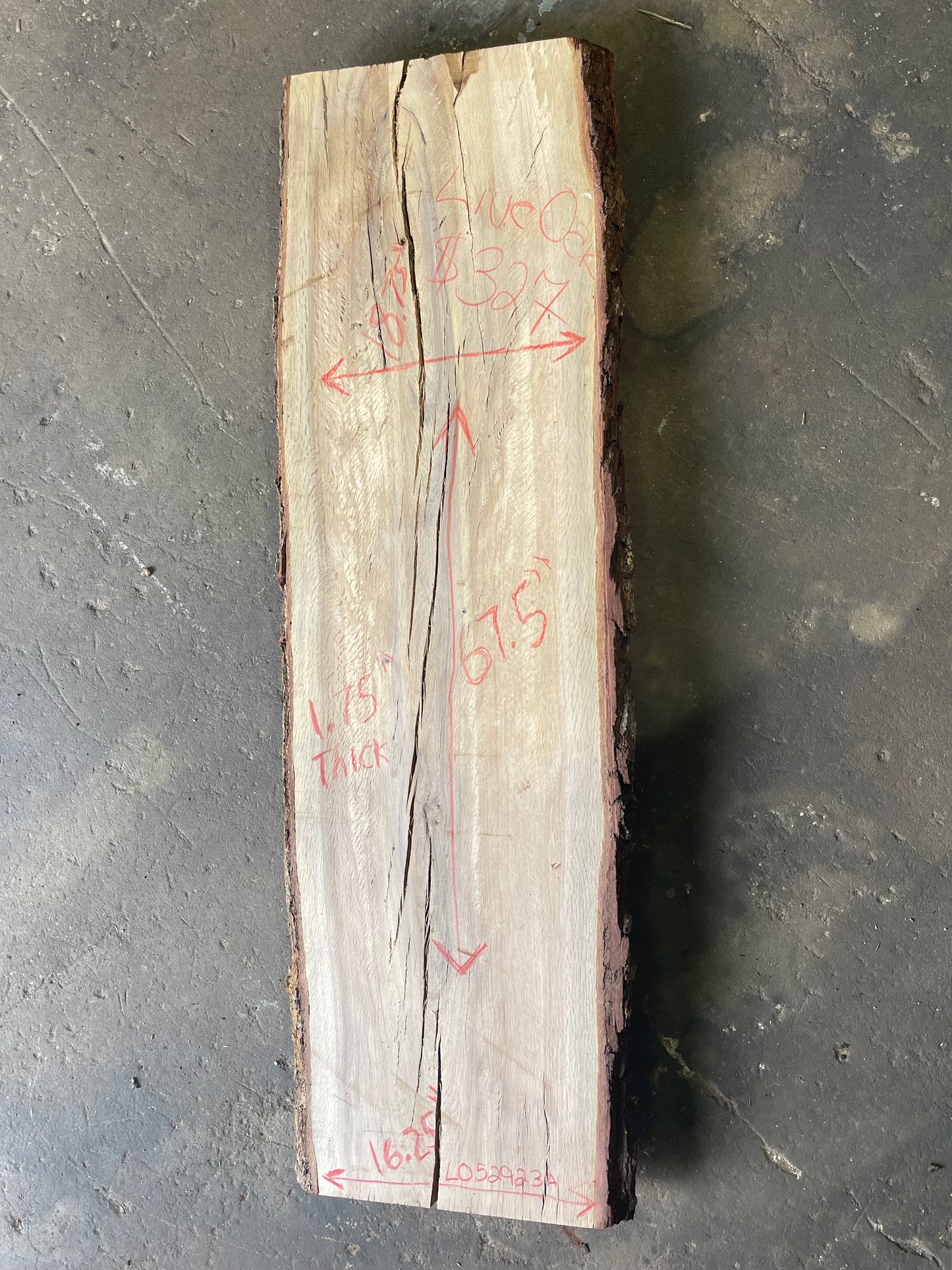 Live Oak Live Edge Slab