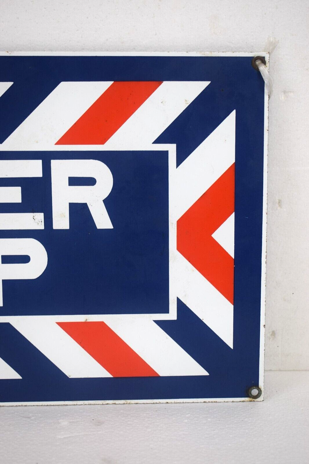 Vintage Porcelain Metal Barber Shop Sign Original 18" x 9” One Sided