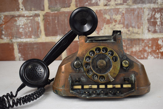 Rare Antique Ericsson Copper Bakelite Phone Made in Sweden