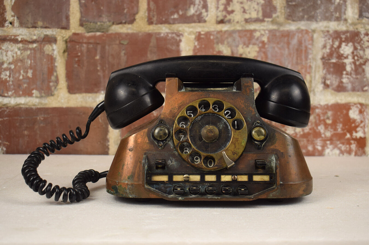 Rare Antique Ericsson Copper Bakelite Phone Made in Sweden