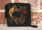 Chicos Beaded Fish Wristlet Purse Black With Sequins And Tassel