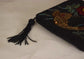Chicos Beaded Fish Wristlet Purse Black With Sequins And Tassel