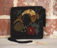 Chicos Beaded Fish Wristlet Purse Black With Sequins And Tassel