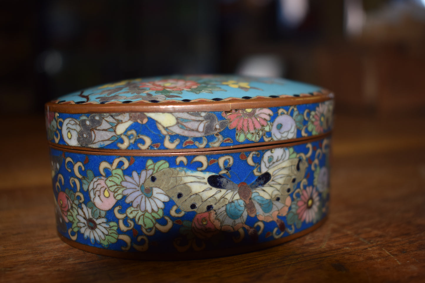 Japanese Meiji era Cloisonne Enamel Trinket Box