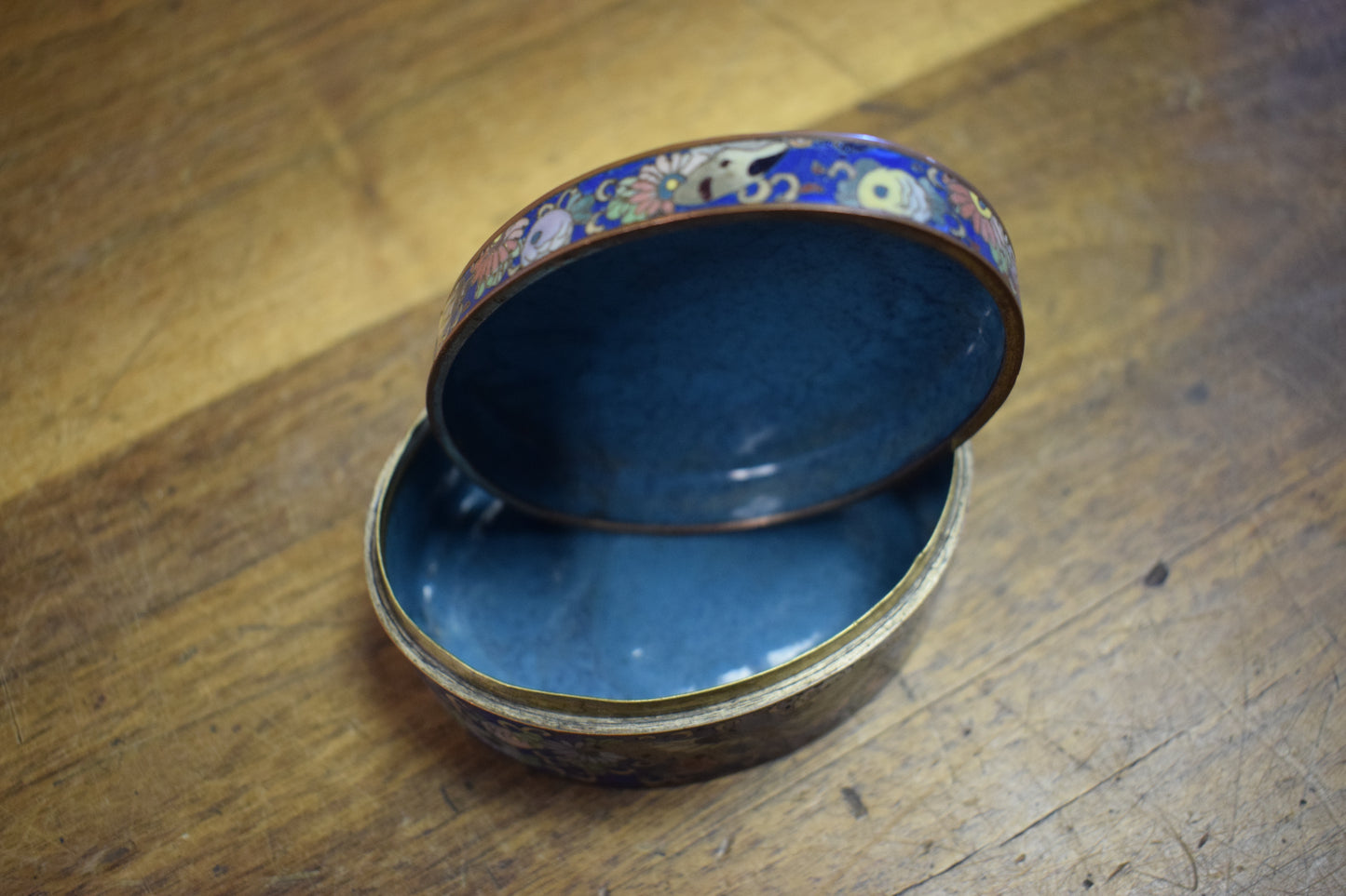 Japanese Meiji era Cloisonne Enamel Trinket Box
