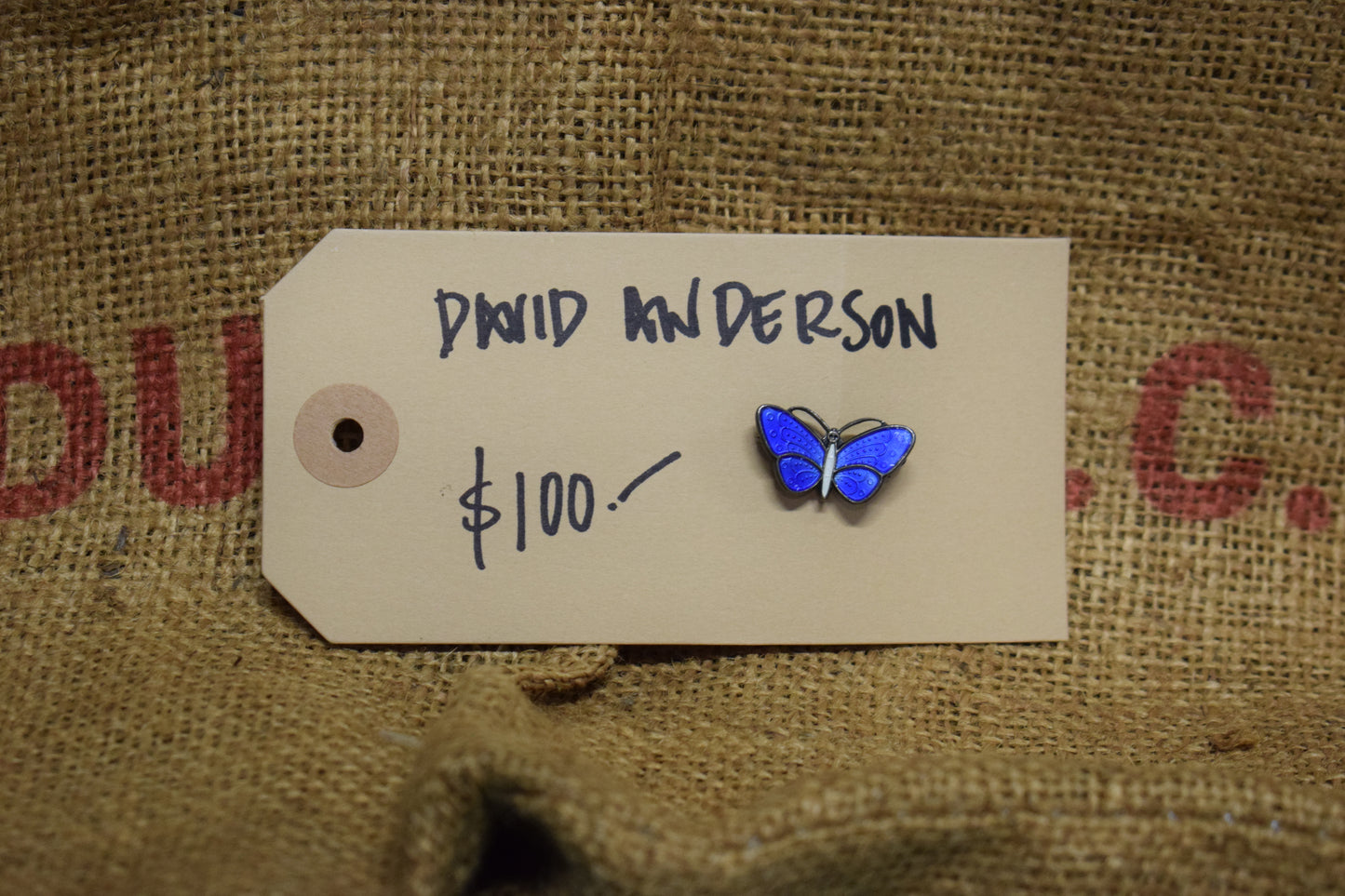 David Anderson butterfly brooch pin