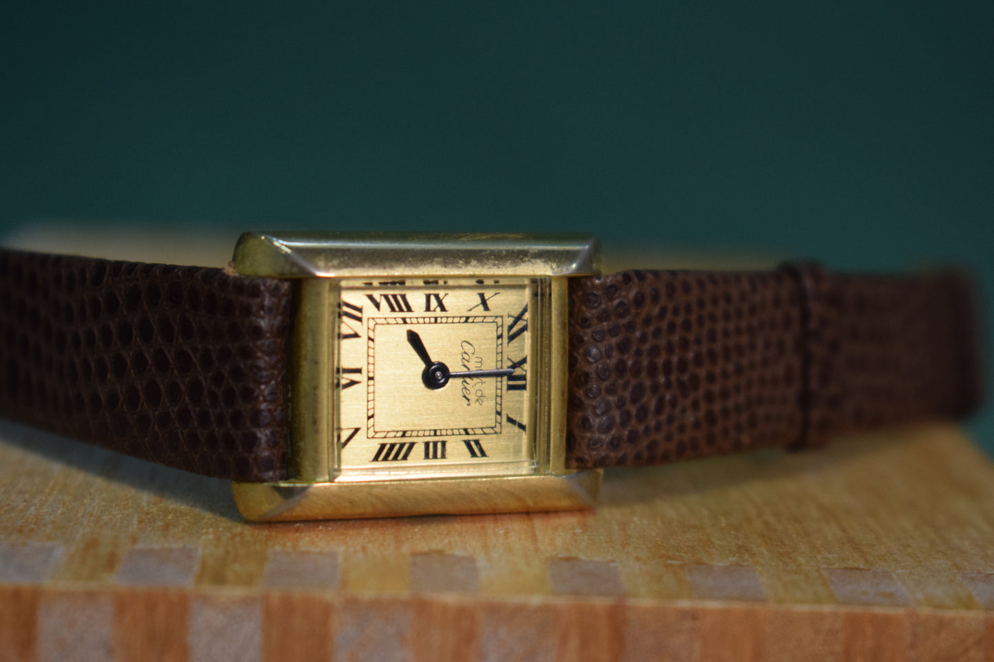 Must de Cartier Tank watch, 18K electroplated - FOR PARTS OR RESTORATION