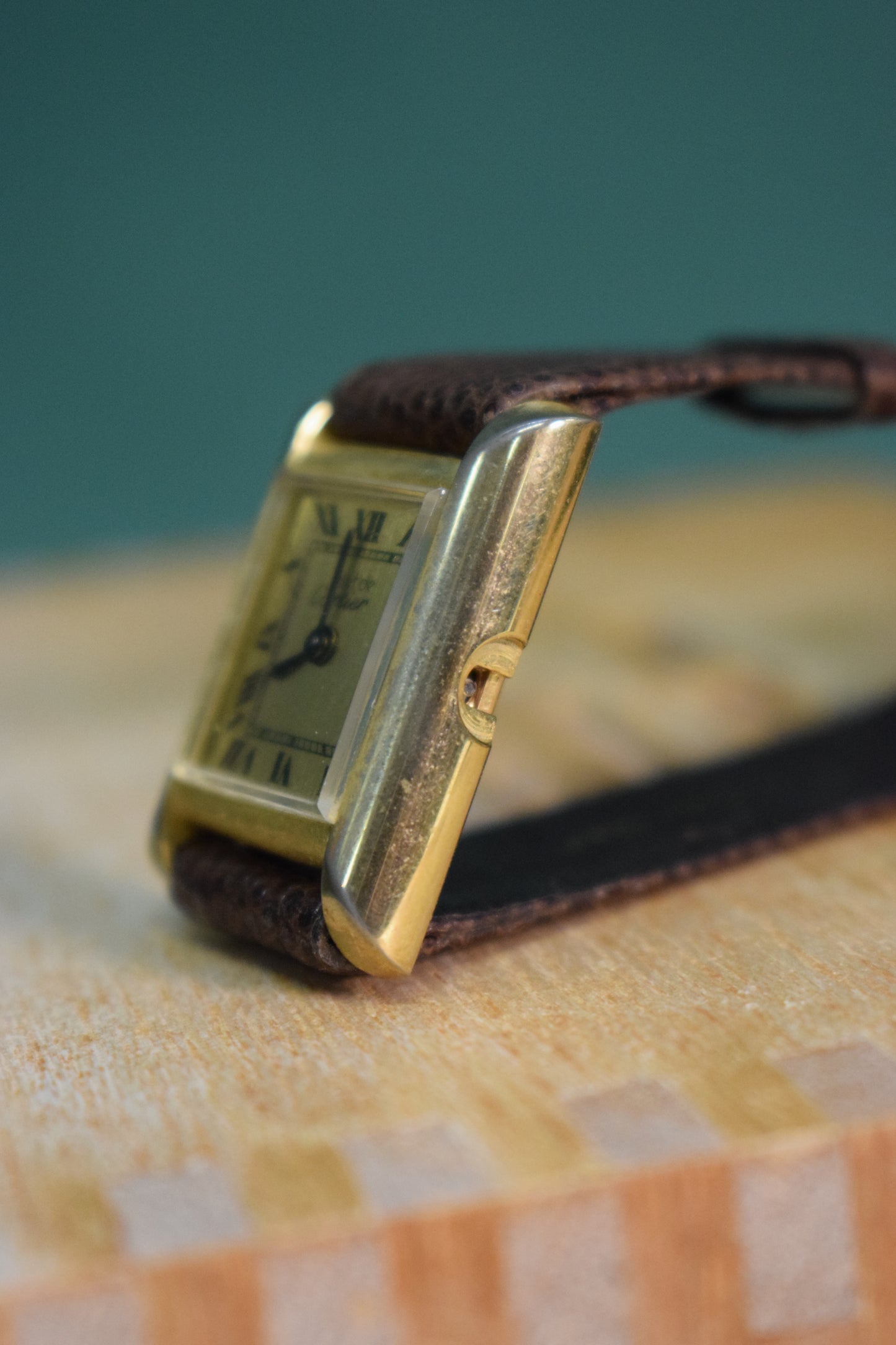 Must de Cartier Tank watch, 18K electroplated - FOR PARTS OR RESTORATION