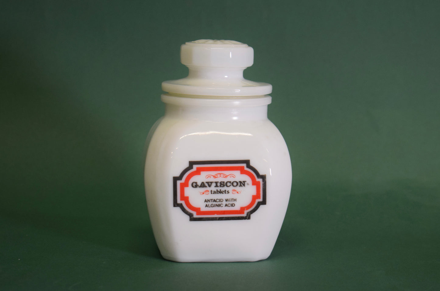 Gaviscon milk glass apothecary bottle