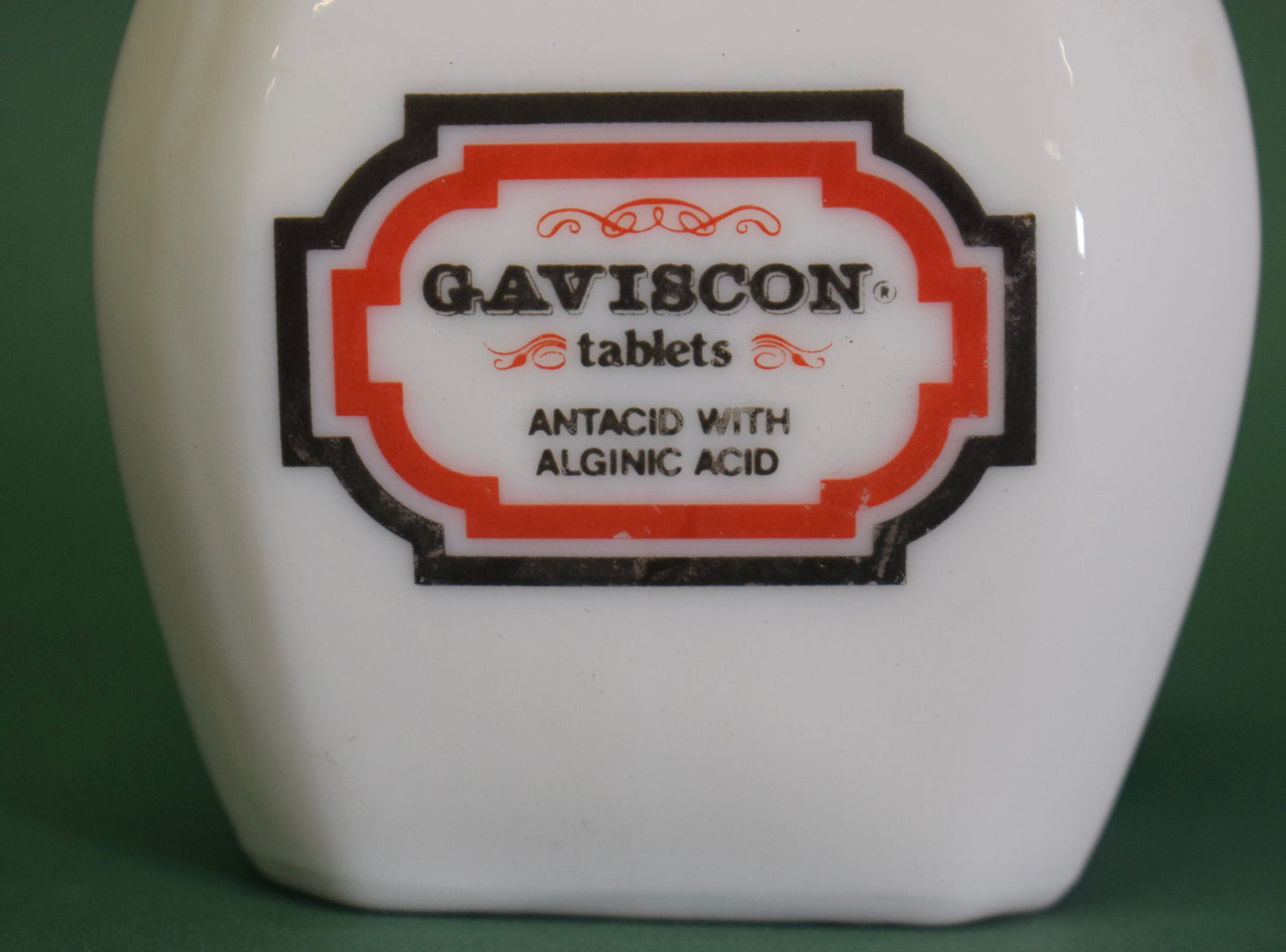 Gaviscon milk glass apothecary bottle