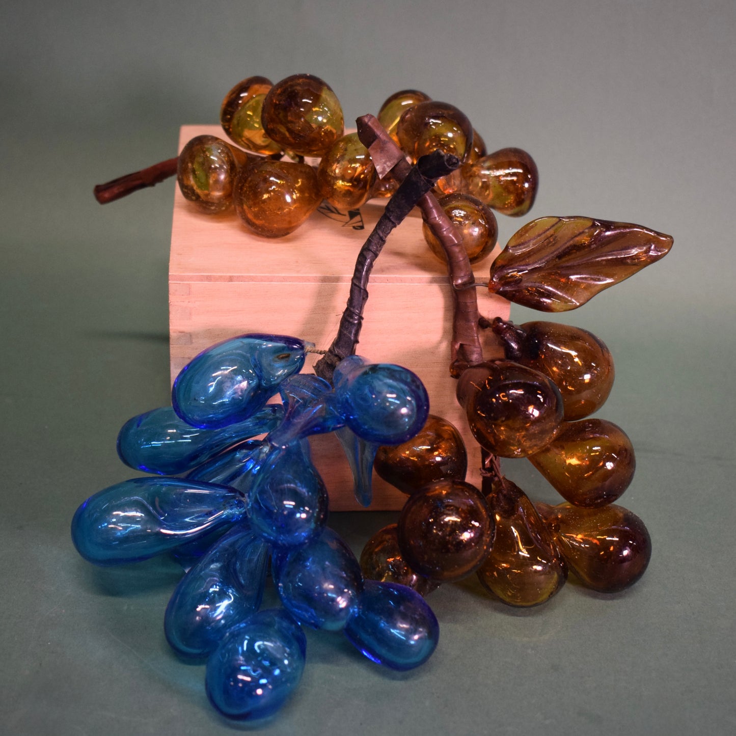 MCM glass grapes, set of three