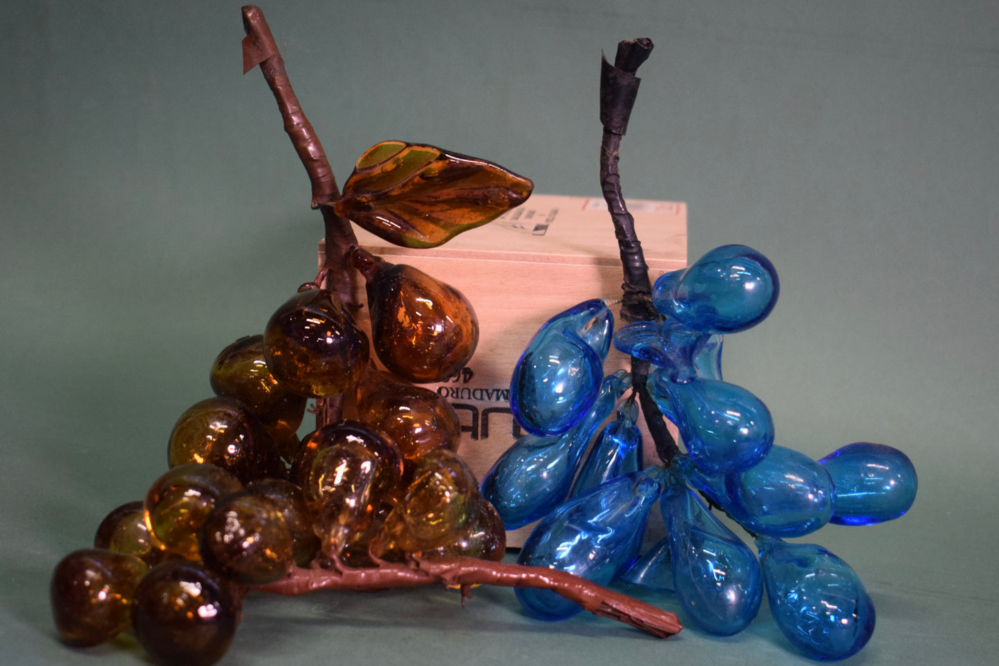 MCM glass grapes, set of three