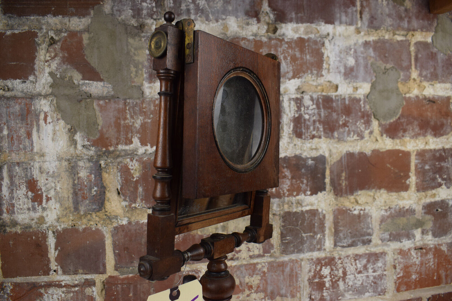 Antique Wooden Victorian Zograscope Adjustable Magnifying Mirror