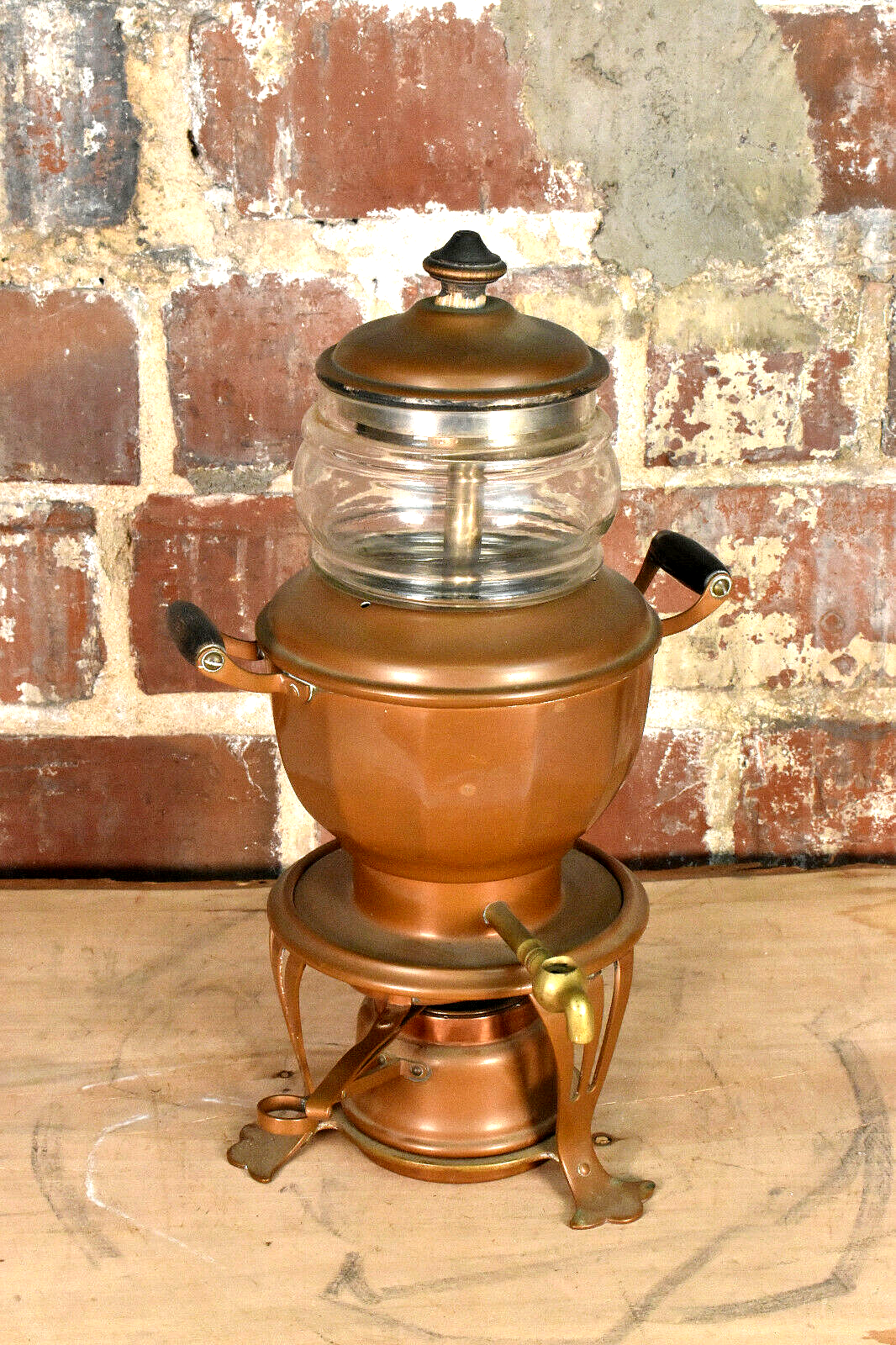 Antique Jos. Heinrichs New York Pure Copper MAGIC Kettle Samovar
